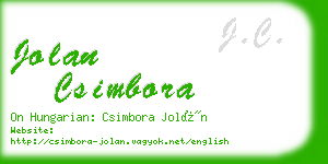 jolan csimbora business card